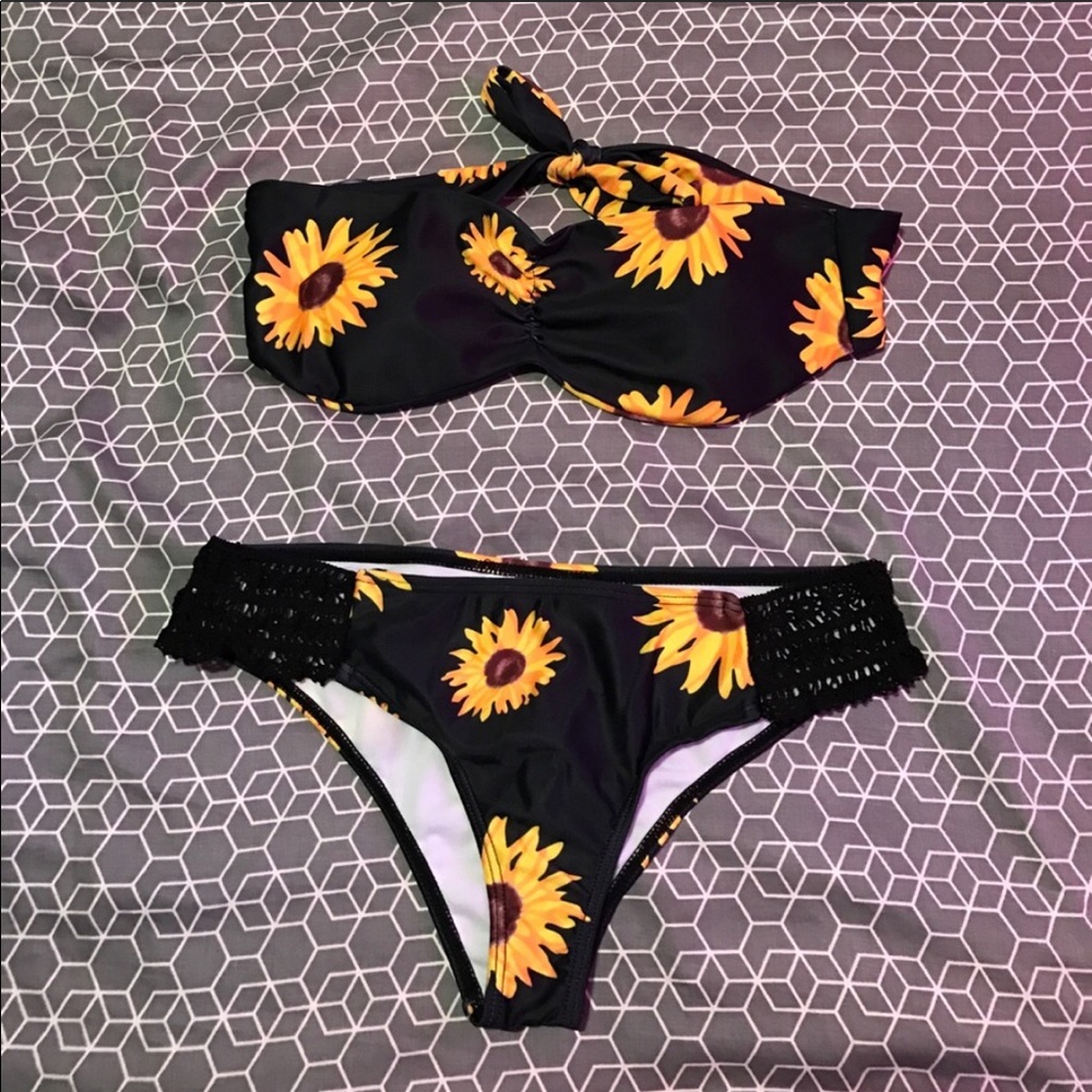 Sunflower bandeau bikini